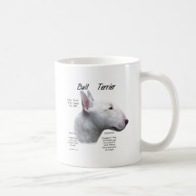 Bullterrier-(weißer) Geschichtsentwurf Tassen