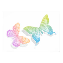 bunte abstrakte Schmetterlinge mit Schatten poster