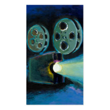 Bunte ausdrucksvolle Kunst des Filmprojektors Visitenkarten Vorlagen