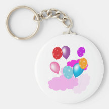 bunte Ballone und Wolken-Partyzusätze Schlüsselanhänger