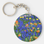 Bunte Blumen, Blau und Orange Schlüsselbänder