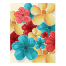 Bunte Blumen-Blüten Postkarten