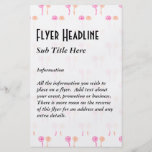 Bunte Blumen. Rosa und orange Muster Individuelle Flyer