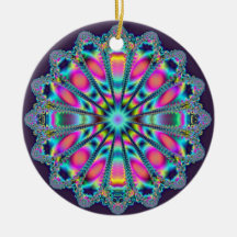 Bunte Fraktal-Medaillon-Verzierung Ornament