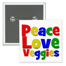 Bunte FriedensLiebeVeggies Anstecknadelbutton