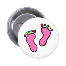 Bunte Füße Cartoon- Anstecknadelbuttons