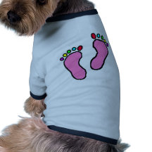 Bunte Füße Cartoon- Hundetshirts