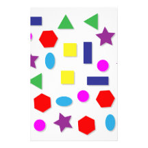 Bunte geometrische Zahlen Bedrucktes Büropapier