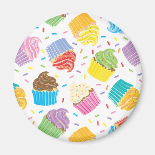 Bunte kleine Kuchen Kühlschrankmagnete