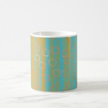 Bunte Orange kreist Kaffeetasse ein