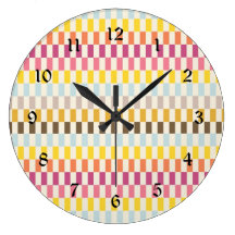 Bunte Quadrat-Fliesen-blaues gelb-orangees Rosa Wanduhr