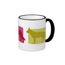 Bunte Schäferhund-Silhouetten Kaffeehaferl
