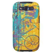 bunte städtische Fahrradcollage Samsung Galaxy S3 Hüllen