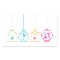 Bunte Vintage Birdcages mit niedlichen Vögeln aufkleber