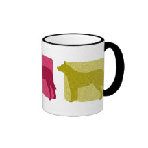 Bunter australischer Vieh-HundeSilhouette-Becher Kaffeehaferl