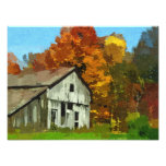 Bunter Herbst-ländliche Scheune Fotografien