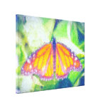 Bunter Impressionist-Schmetterling eingewickelte L Galerie Falt Leinwand