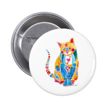 Bunter Juwel-KatzePin Button