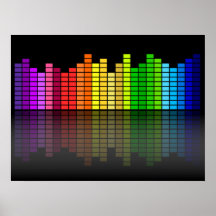 Bunter Musik-Entzerrer w/Reflection, cooles Techno Plakatdruck