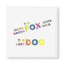 Bunter Rechtschreibungs-Alphabet Pangram Magnet magnete