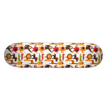 Bunter Spaß-niedliches Dschungel-Dorf-Safari-Zoo-T Skateboarddecks