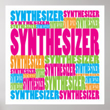 Bunter synthesizer posterdrucke