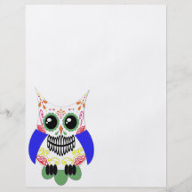 Bunter Zuckerschädel-Eulen-Flyer