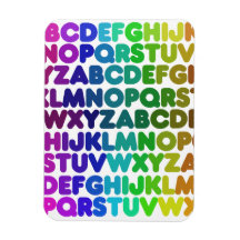 Buntes Alphabet für einen LEHRER Eckige Magnete
