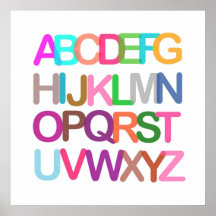 buntes Alphabet-Kinderzimmerplakat