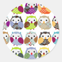 Buntes Eulen-Muster Sticker