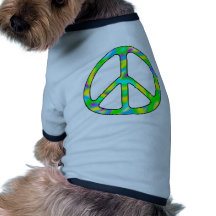 buntes Friedenszeichen Hund Shirts
