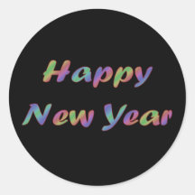Buntes guten Rutsch ins Neue Jahr Runde Sticker