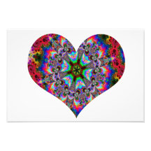 Buntes Herz-Kaleidoskop Photodruck