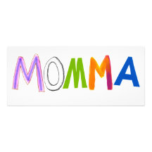 Buntes Kunstwort des Momma Muttermamamammaspaßes Einladungskarten