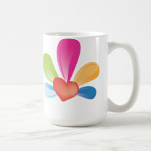 buntes Liebeherz Kaffee Haferl