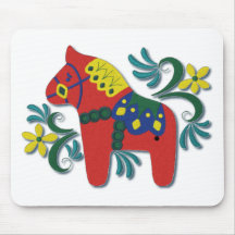 Buntes Schwede Dala Pferd Mousepad