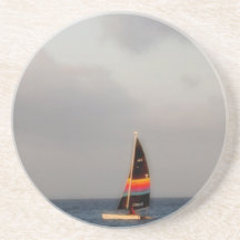 Buntes Segelboot Untersetzer