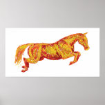 Buntes springendes Pferd Posterdrucke