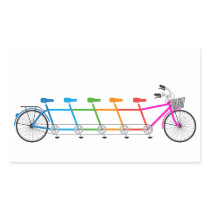 buntes Tandemfahrrad, Teamfahrrad aufkleber