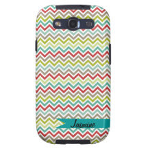 Buntes Zickzack Zickzack-Muster personalisiert Galaxy S3 Hüllen