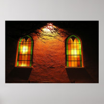 Buntglas-Kirche Posterdrucke