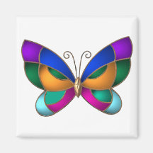 Buntglas-Schmetterling Kühlschrankmagnete