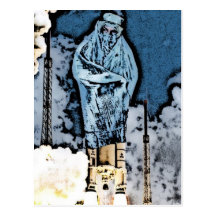 Burkarocket-Postcard Postkarte
