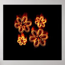 Burning Flowers Plakate