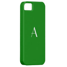 Büro-grünes weißes Monogramm iPhone 5 Etuis