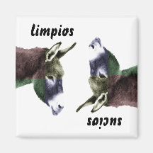 Burro-spanische saubere oder schmutzige Geschirr-S Kühlschrankmagnete
