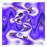 Butterfly on purple Silk with Pearls Personalisierte Ankündigung