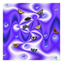 Butterfly on purple Silk with Pearls Personalisierte Ankündigung