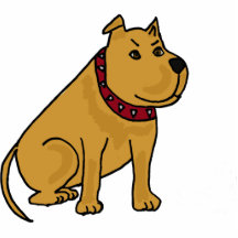 BW lustige Cartoon Pitbull Hundefoto-Skulptur Photo Figur