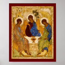 Byzantinische Engel an einem Tisch Poster